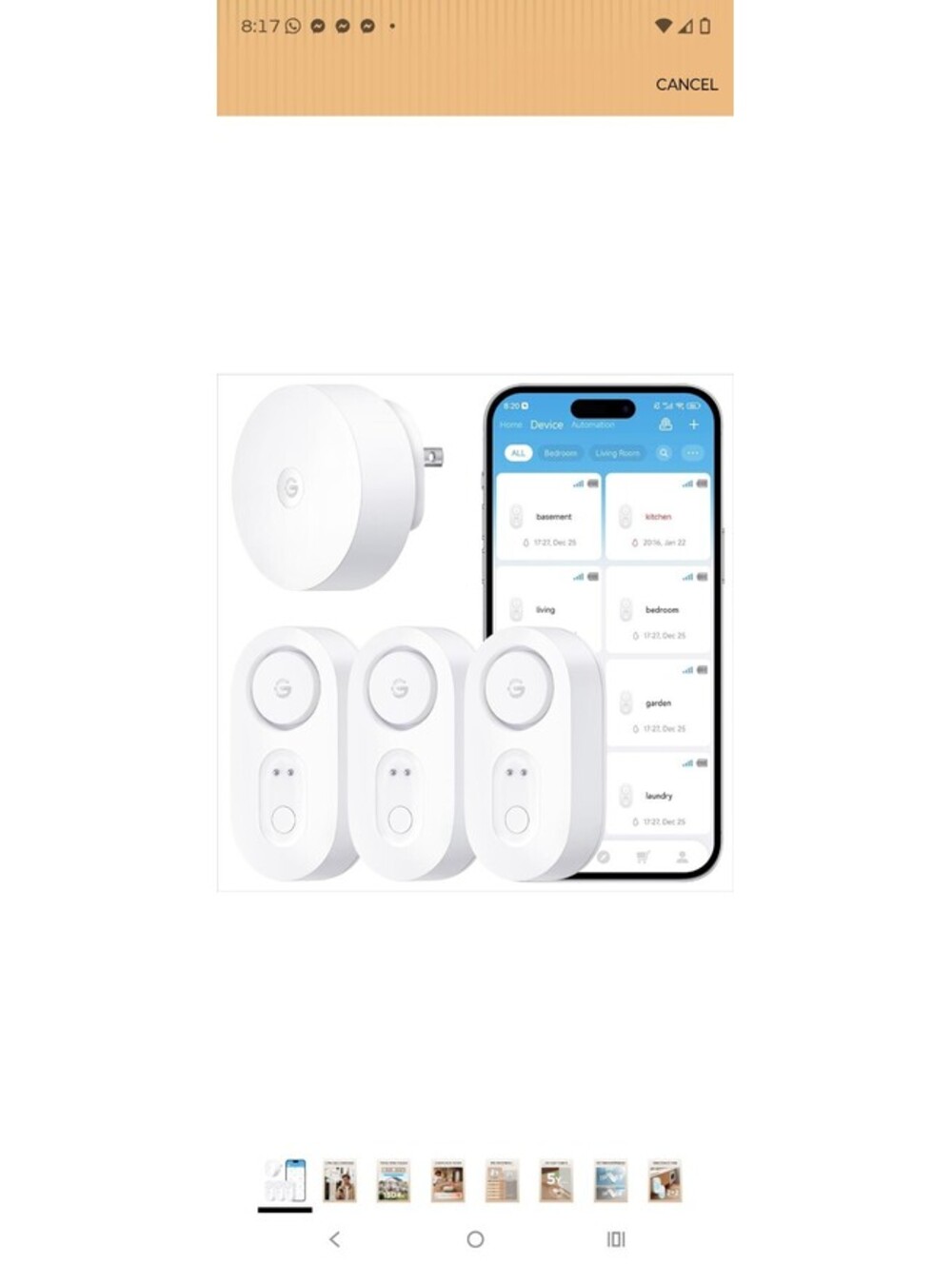 GoveeLife Upgraded Smart Water Leak Detector 1s with High Alarm, 3 Pack